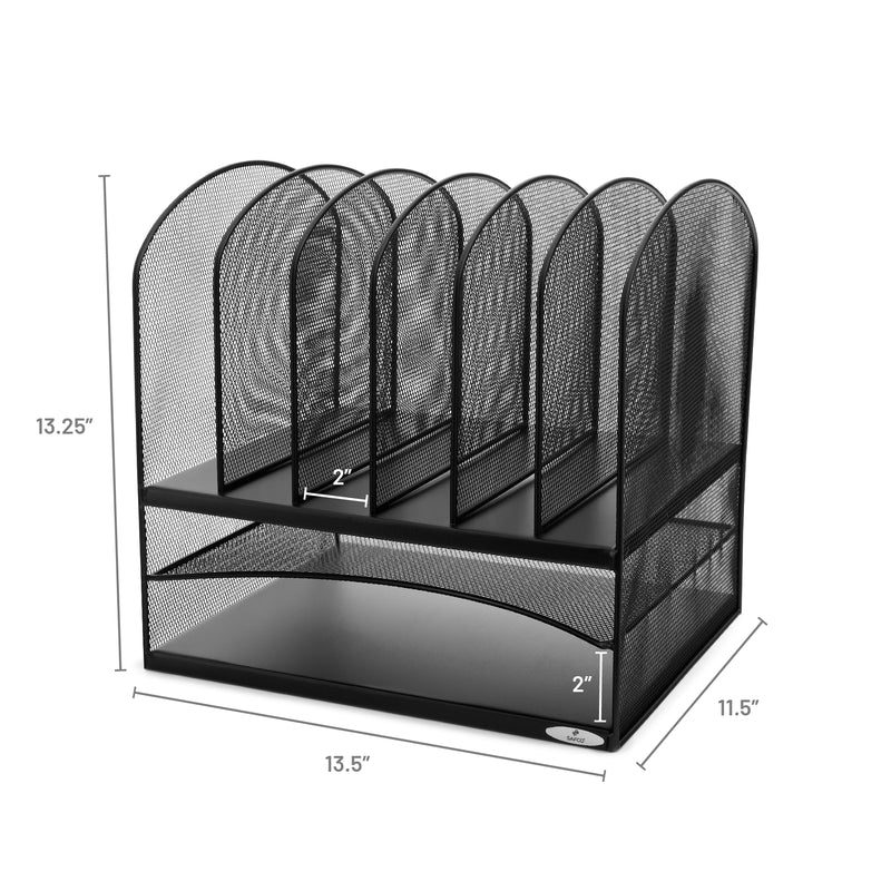 Onyx™ Mesh Desk Organizer 2 Horizontal/6 Upright Sections