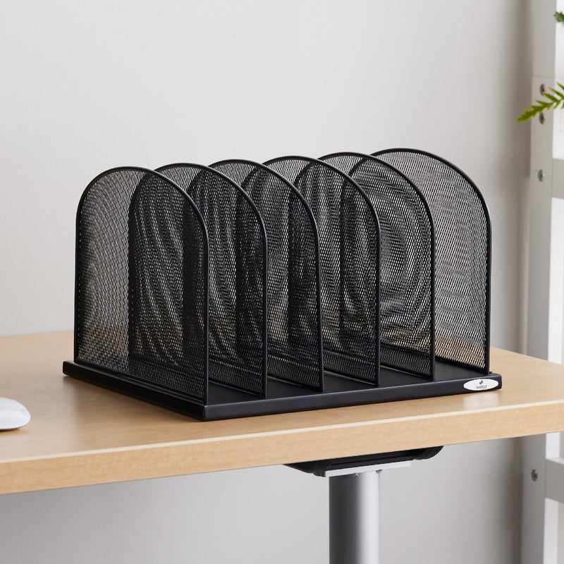 Onyx™ Mesh Desk Organizer 5 Upright Sections