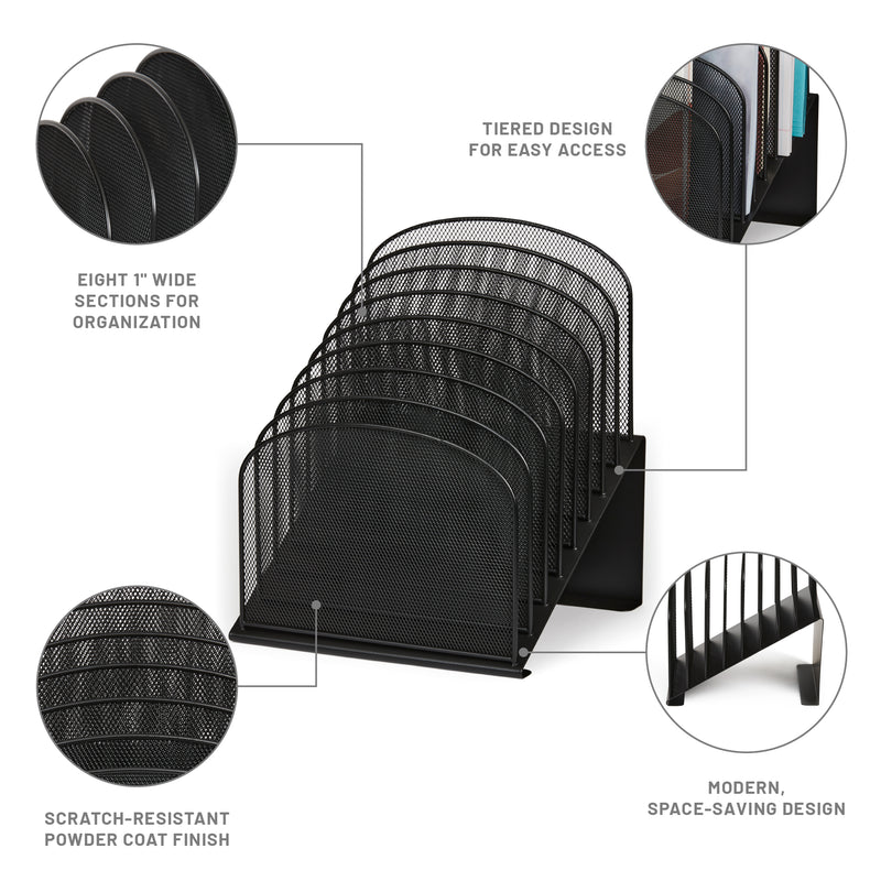 Onyx™ Mesh Desk Organizer 8 Tiered Sections