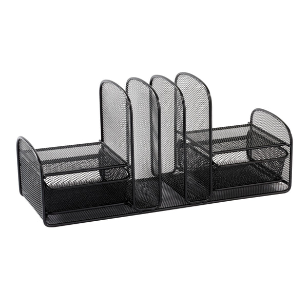 Onyx™ Mesh Desk Organizer Three Upright Sections/Two Baskets