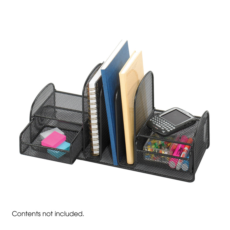 Onyx™ Mesh Desk Organizer Three Upright Sections/Two Baskets