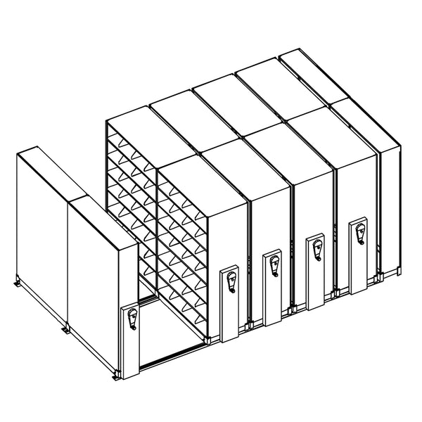 Mobile Lite Typical 15' x 9'; Letter End Tab Filing, 7-Tier, Locking System, 6,527 LFI