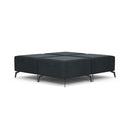 Saxon Square Black Ottoman with Metal Legs