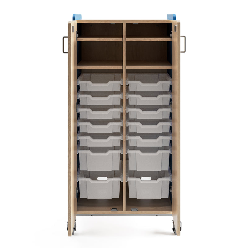 Whiffle Typical 15 Double Column 60" Totes & Single Shelves, Two Double Doors