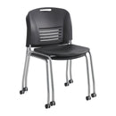 Vy™ Straight Leg Stack Chair With Caster, Poly Back & Seat (Qty. 2)