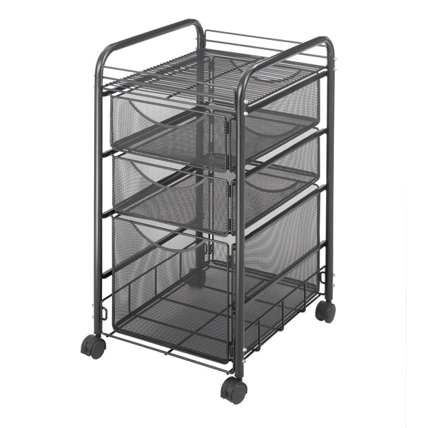 Onyx™ Mesh File Cart with 1 File Drawer and 2 Small Drawers