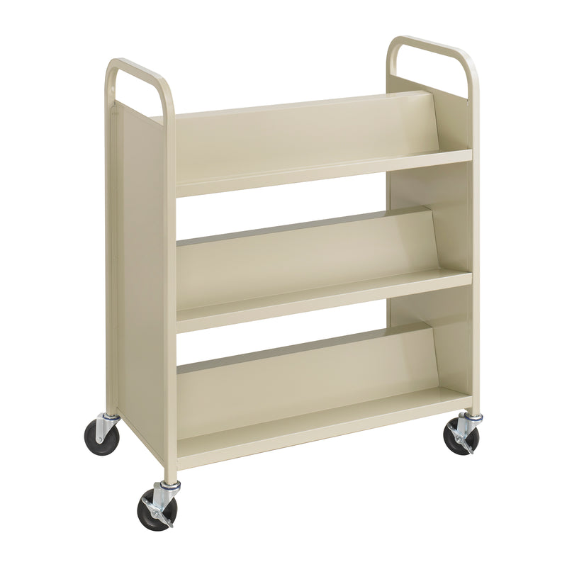 Steel Double-Sided Book Cart - 6 Shelves