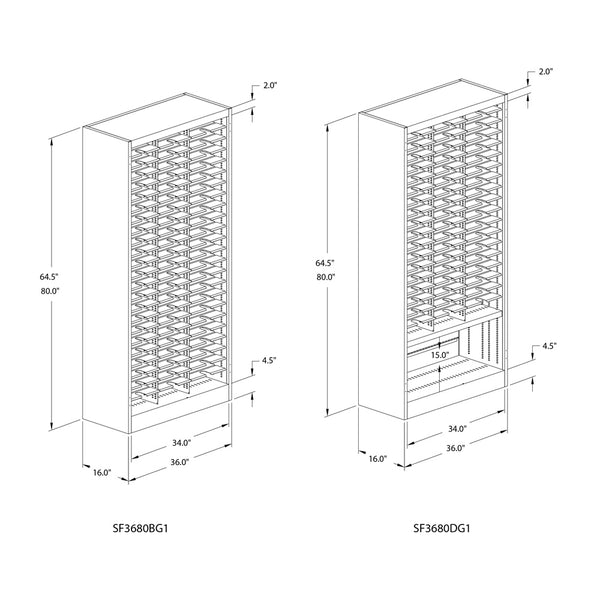 Mailflow System Freestanding Sorter; 36"W x 64 1/2"H; 57 - 3"H x 15"D Pockets