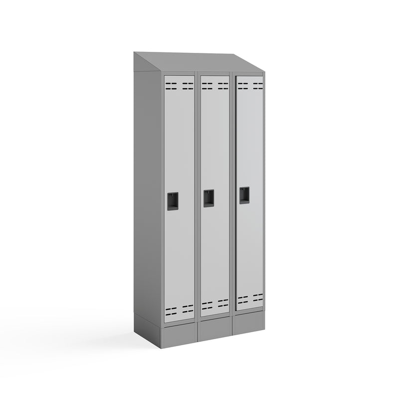 Triple Sloped Metal Locker Hood Addition