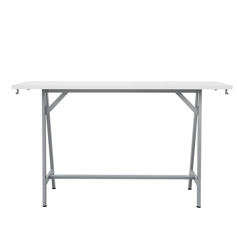 Spark Teaming Table, 72x20" Rectangular Worksurface, 42"H Silver Base