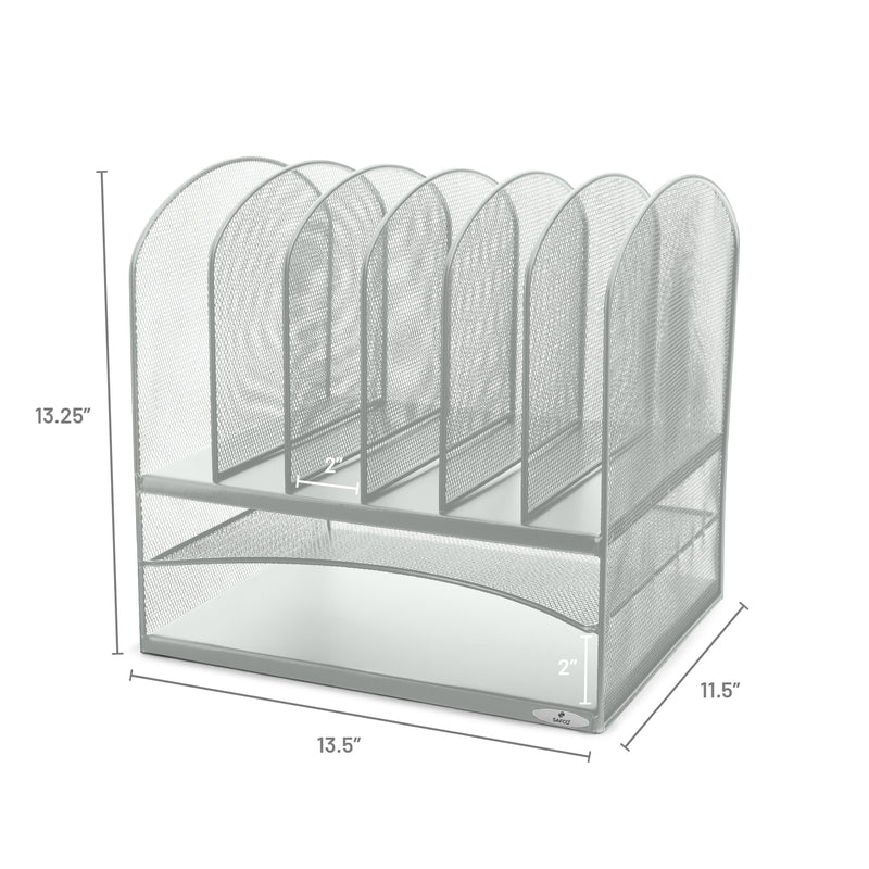 Onyx™ Mesh Desk Organizer 2 Horizontal/6 Upright Sections