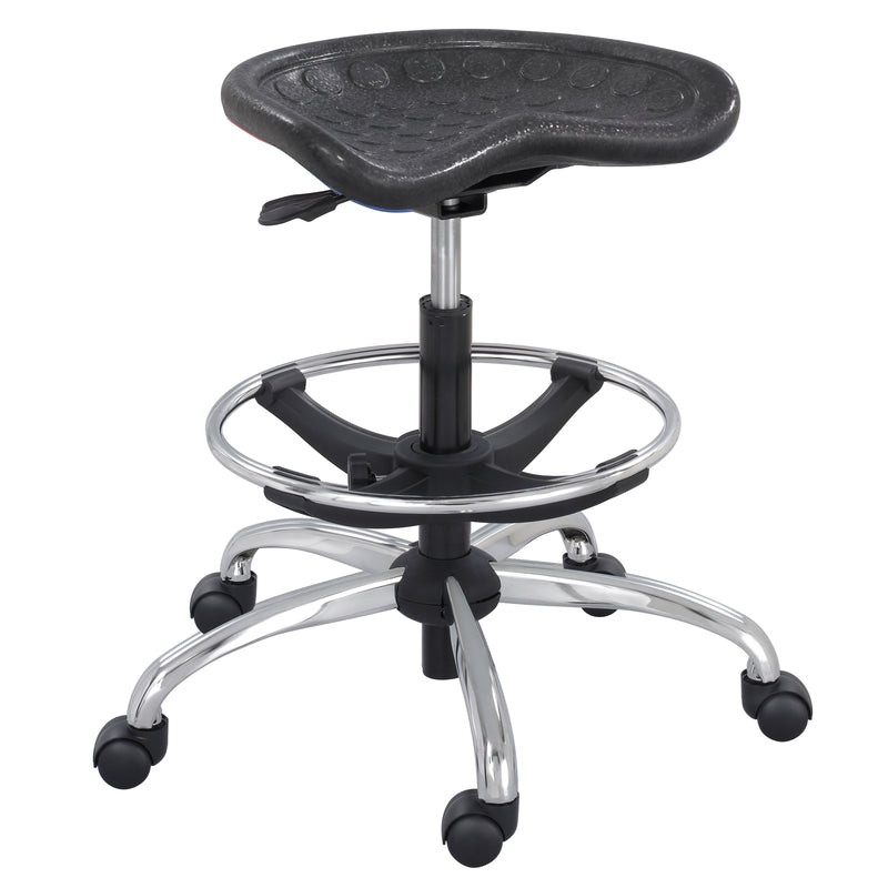 SitStar™ Stool with Chrome Base With Adjustable Footring