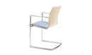 Axis Wood Shell with Upholstered Seat Pad Cantilever Chair