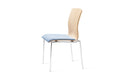 Axis Wood Shell Four Leg Chair Armless With Upholstered Seat Pad