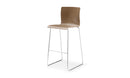 Axis 30 Inch Sled Frame Wood Shell Stool Mid Back