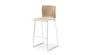 Axis 30 Inch Sled Frame Wood Shell Stool Mid Back