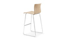 Axis 30 Inch Sled Frame Wood Shell Stool Mid Back