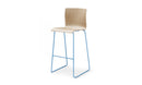 Axis 30 Inch Sled Frame Wood Shell Stool Mid Back