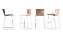 Axis Sled Frame Wood Shell Stool Mid Back