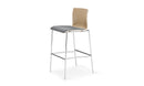 Axis Four Leg Wood Shell with Upholstered Seat Pad Stool Mid Back