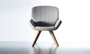 Beyond Chair Channel Stitch Premium Veneer Shell Wood Legs