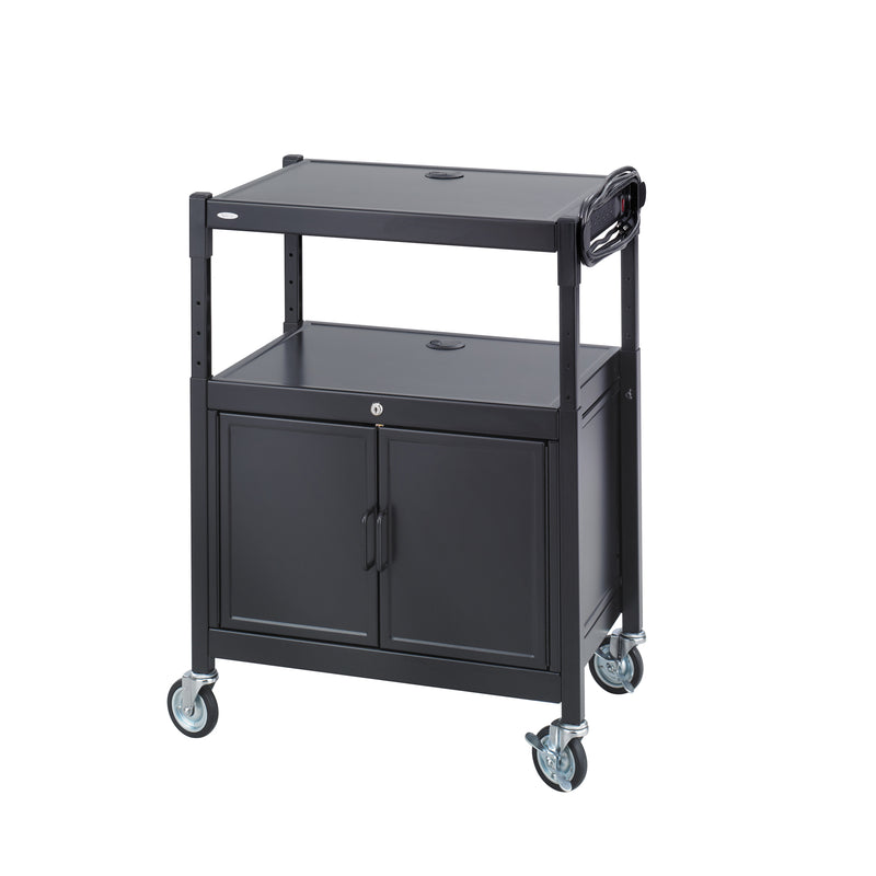 Steel Adjustable AV Cart With Cabinet