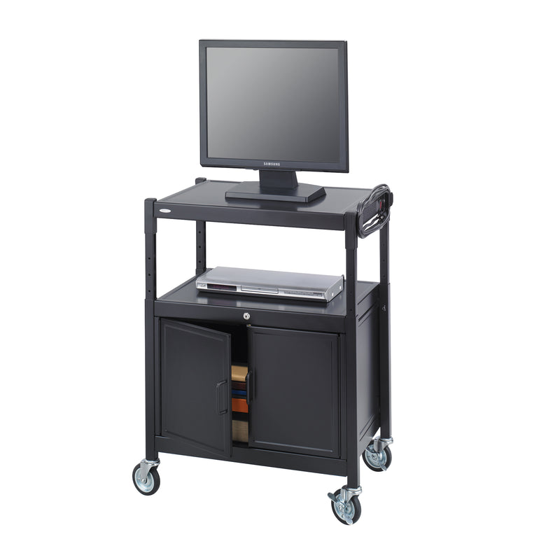 Steel Adjustable AV Cart With Cabinet