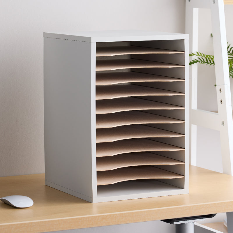 Vertical Desk Top Sorter - 11 Compartment