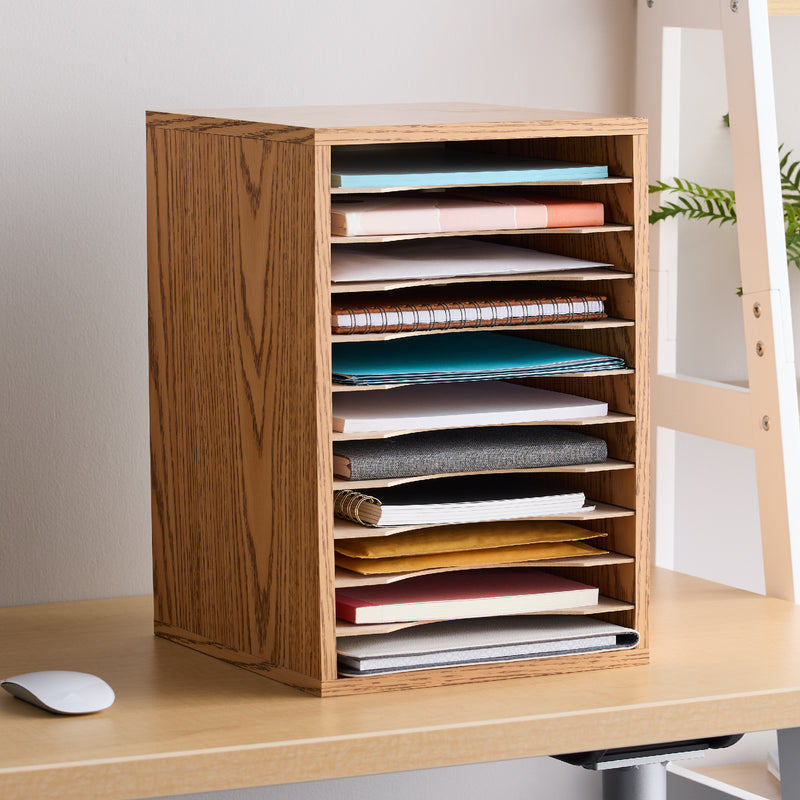 Vertical Desk Top Sorter - 11 Compartment