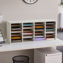 Wood Adjustable Literature Organizer, 24 Compartment