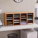 Wood Adjustable Literature Organizer, 24 Compartment