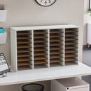 Wood Adjustable Literature Organizer, 36 Compartment