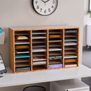 Wood Adjustable Literature Organizer, 36 Compartment