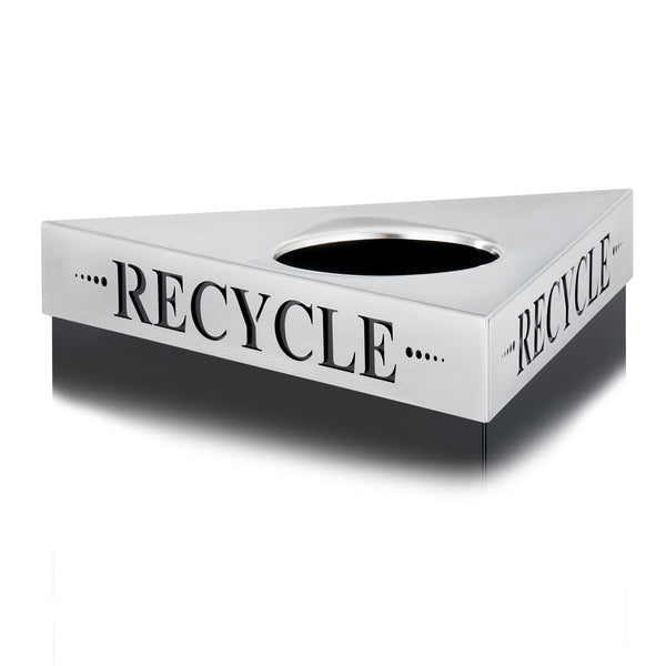 Trifecta® Recycle Lid, 20", 3 Equal Sides, 3" H