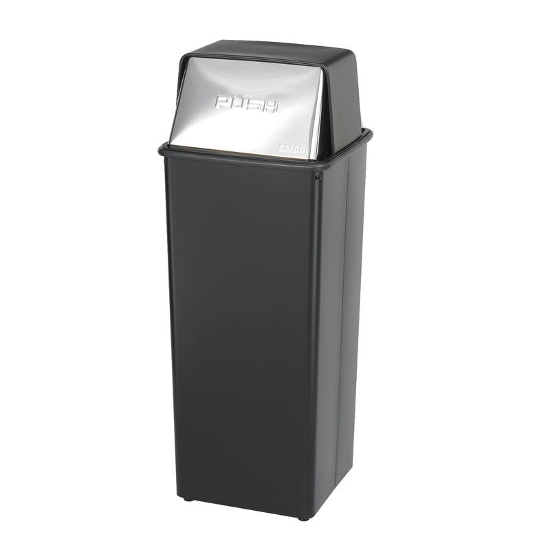 Reflections By Safco® Push Top Square Receptacle, 21-Gallon Capacity