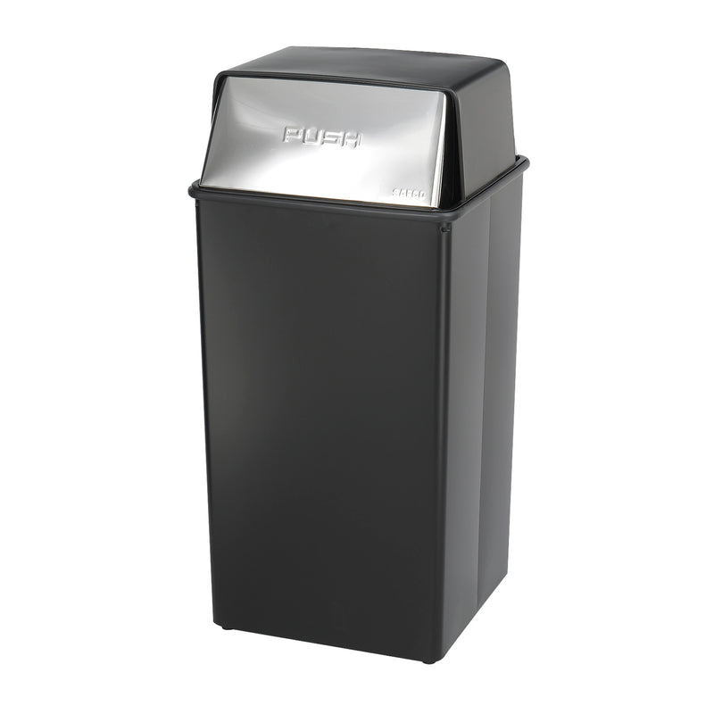 Reflections By Safco® Push Top Square Receptacle, 36-Gallon Capacity