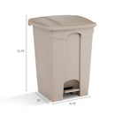 Plastic Step-On Receptacle, 12 Gallon Capacity