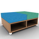 LB Lounge Backless 2 Seater Open Bottom 42W