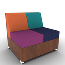 LB Lounge 2 Seater Solid Base 34H X 36W X 30