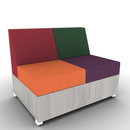 LB Lounge 2 Seater Solid Base 34H X 42W X 30