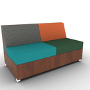 LB Lounge 2 Seater Solid Base 34H X 60W X 30