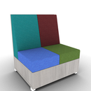 LB Lounge 2 Seater Solid Base 42H X 36W X 30