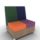 LB Lounge 2 Seater Solid Base 42H X 36W X 30