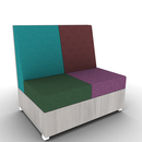 LB Lounge 2 Seater Solid Base 42H X 42W X 30