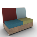 LB Lounge 2 Seater Solid Base 42H X 54W X 30