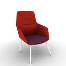 Ardyn Mid Back Lounge Chair 4-Leg Metal Base Configurable