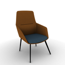 Ardyn Mid Back Lounge Chair 4-Leg Metal Base Configurable