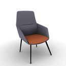 Ardyn Mid Back Lounge Chair 4-Leg Metal Base Configurable