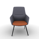Ardyn Mid Back Lounge Chair 4-Leg Metal Base Configurable