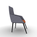 Ardyn Mid Back Lounge Chair 4-Leg Metal Base Configurable